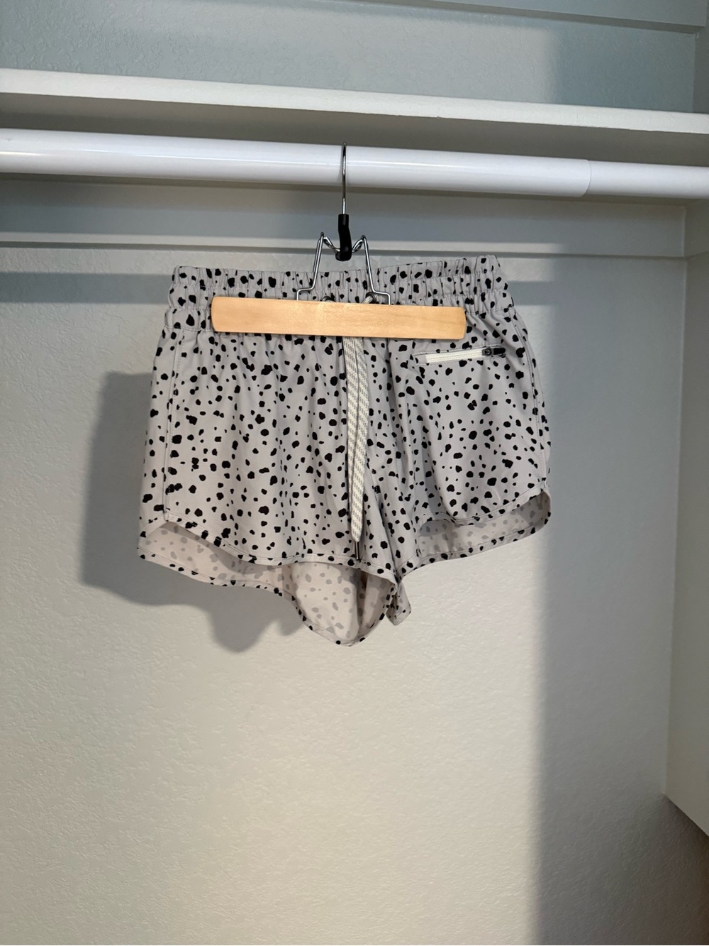 Vuori White Dalmatian Print Athletic Shorts
